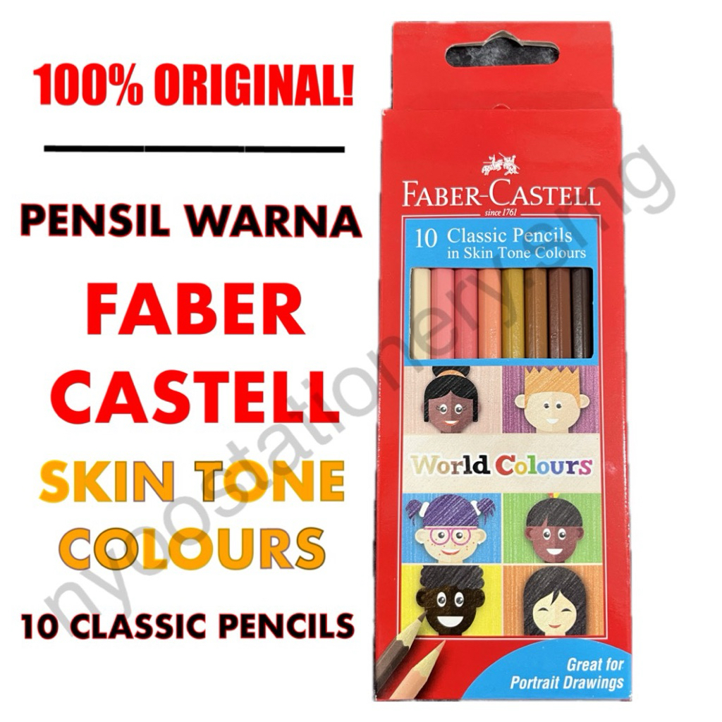 

PENSIL WARNA FABER CASTELL CLASSIC SKIN TONE COLOURS 10 WARNA