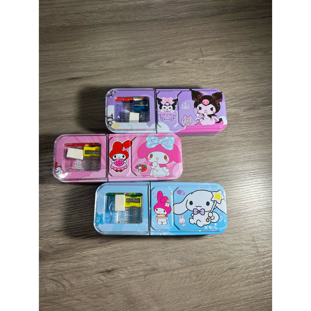 

kotak pensil kaleng set 2 tingkat