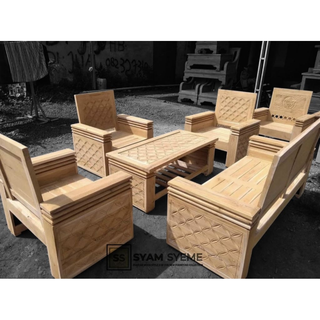 Bahan mentahan Kursi Tamu 3111  Kursi Tamu Minimalis Kayu Jati Set Kursi Tamu Sudut L Minimalis Kayu