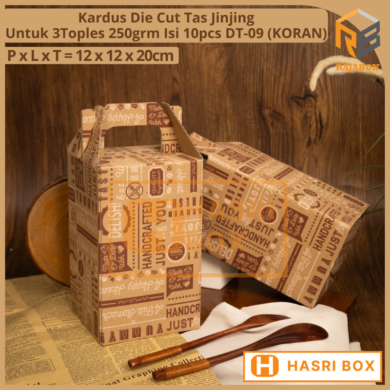 

Box Jinjing Dus Toples 250gr Isi 3 Packaging Parcel Kardus Tenteng Kotak Kue Kering