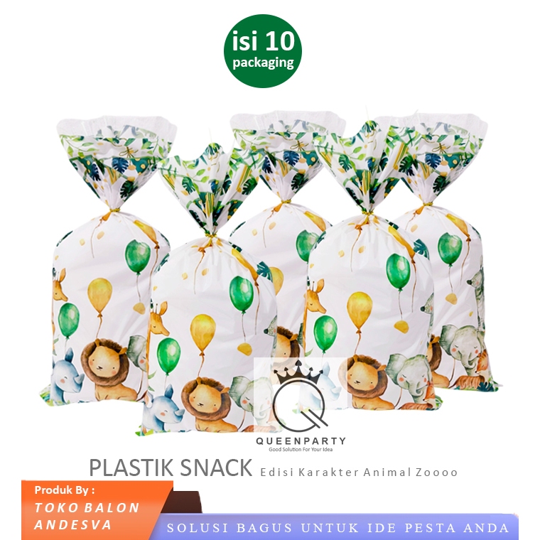 plastik snack Animal / plastik bingkisan snack ulang tahun tema hewan / plastic snack tema animal