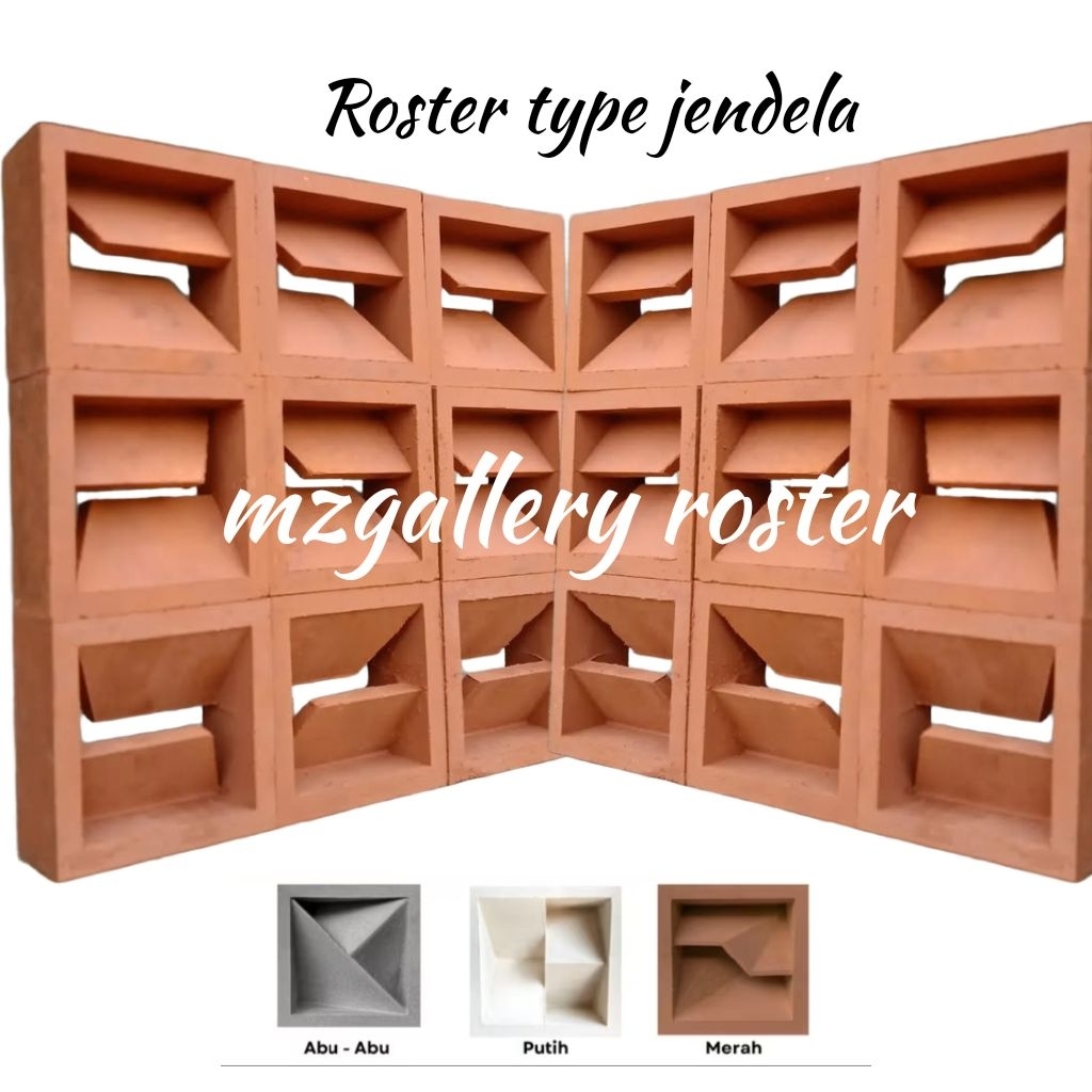 Roster beton / motip jendela / dua sisi / roster merah / roster putih / roster minimalis
