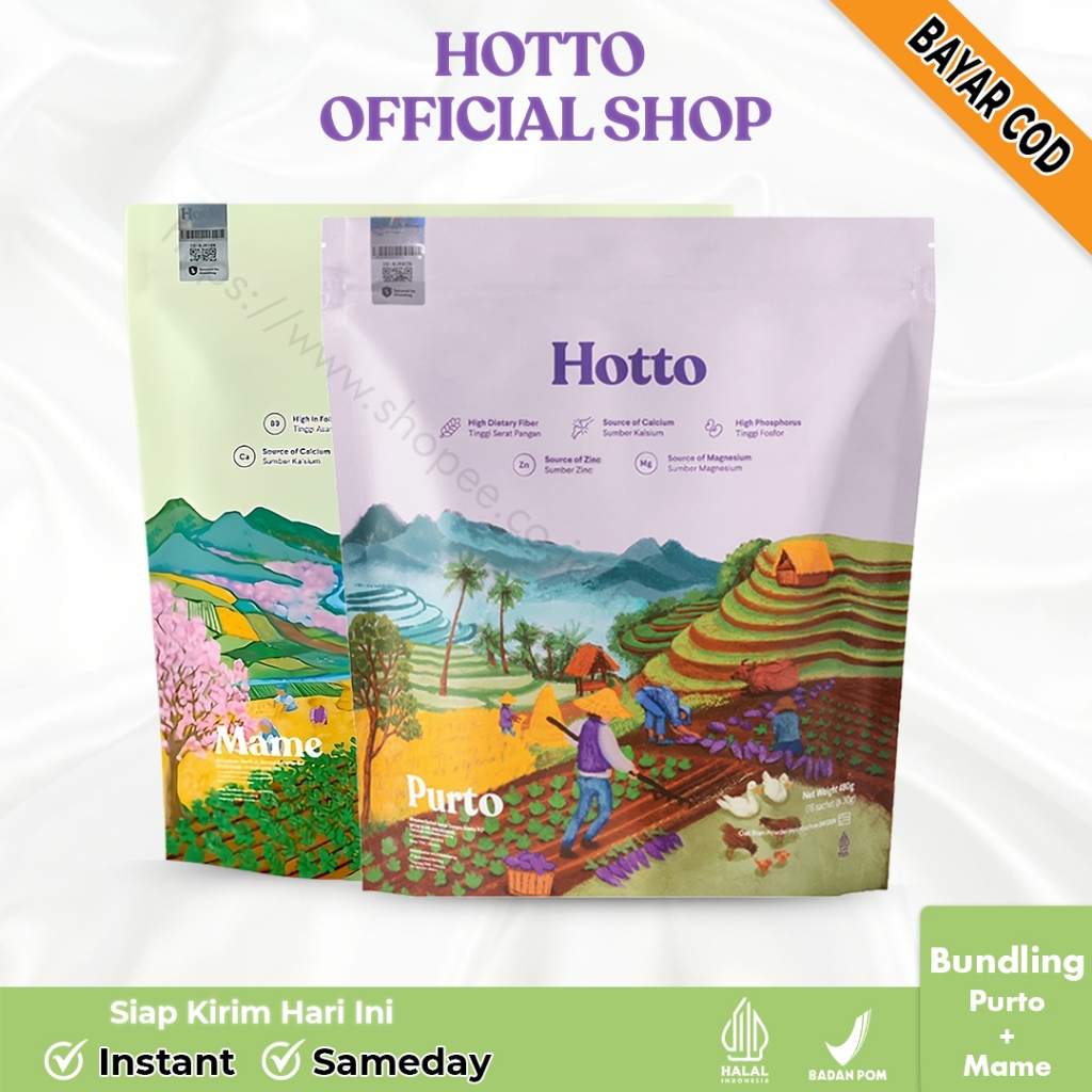 

Hotto Purto Official Store Multigrain with purple potato Hotto Mame (2 Pouch x 16 Sachet ) - Antioksidan Ubi Ungu Original