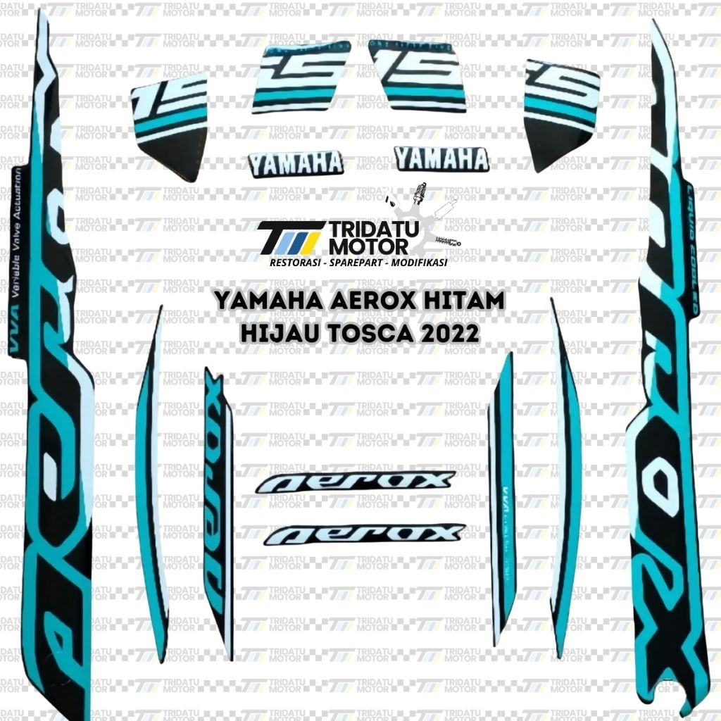 STRIPING YAMAHA AEROX 155 HITAM HIJAU TOSCA BIRU MERAH KUNING 2021 2022 KUALITAS SAMA ORIGINAL YGP S