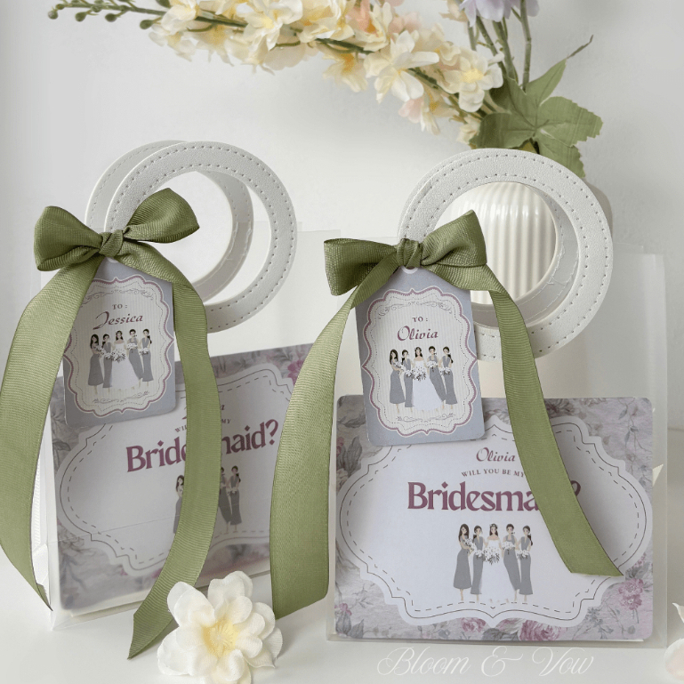 

Tas Bridesmaid Custom Hangtag dan Kartu Ucapan — Souvenir Pernikahan Murah Aesthetic - SET A