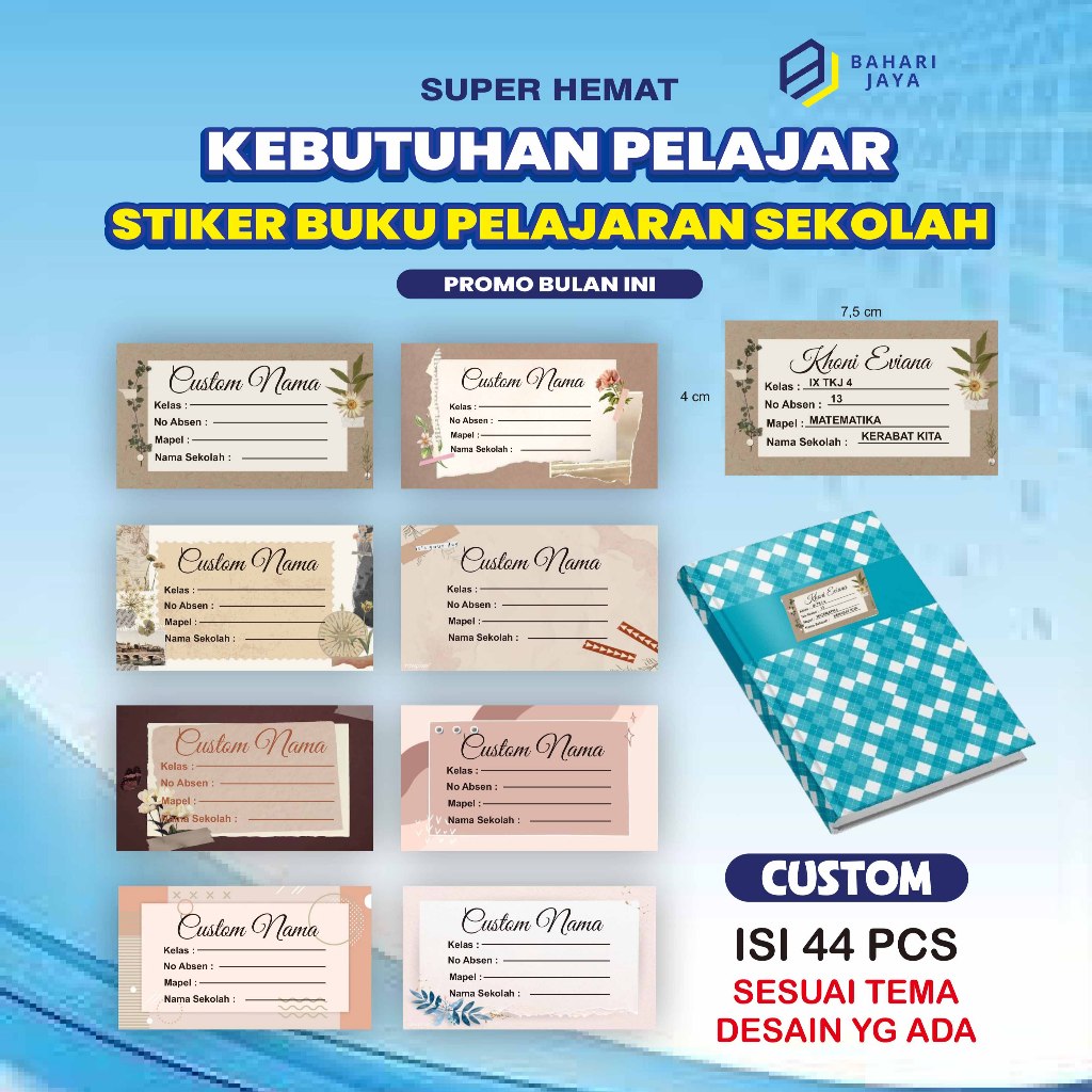 

Stiker Label Buku Pelajaran Custom Nama dan Sekolah