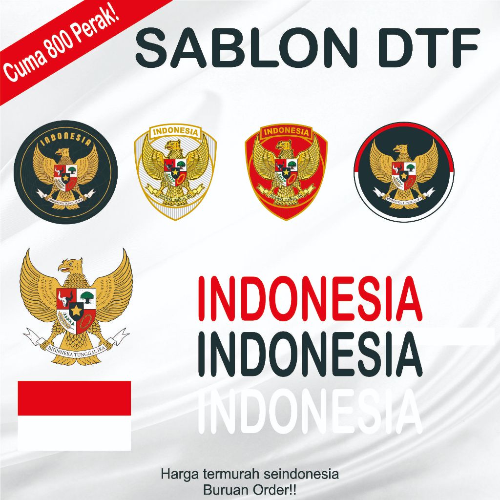 

TERMURAH Sablon Setrika DTF Indonesia Bendera Garuda Murah Meriah