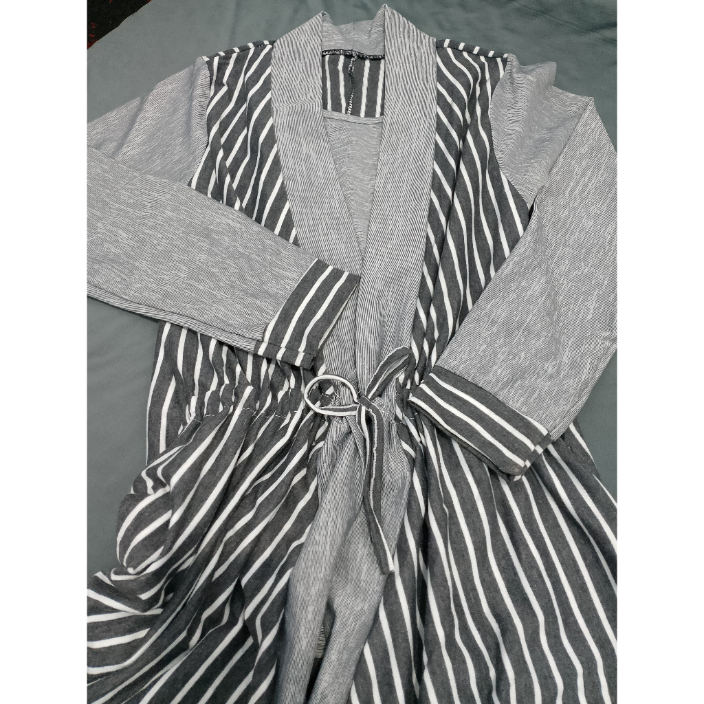 (Preloved) Tunik wanita Garis-garis tunik garis lengan panjang wanita