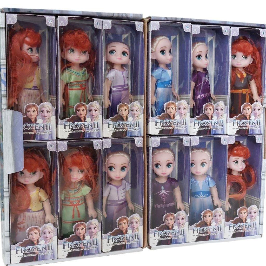 Mainan Boneka Frozen II Set Karakter 6 Pcs Elsa Anna Boneka Perempuan Murah