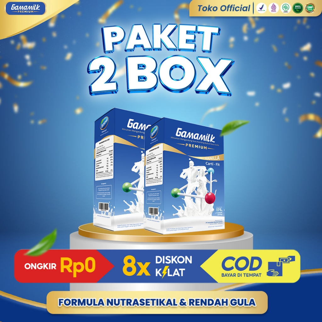 

PAKET 2 BOX GAMAMILK PREMIUM - Susu Etawa Cegah Osteophorosis Sendi dan Tulang Ekstrak Kolagen