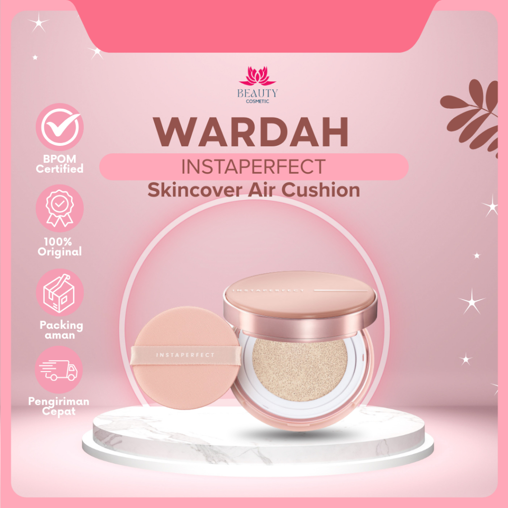 WARDAH Instaperfect Skincover Air Cushion SPF 50++++ 11g - Make Up Cushion Foundation Semi Matte Fin