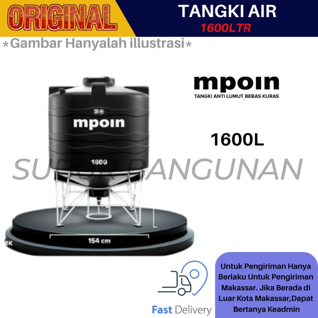 Toren Tangki Tandon Air 1600 Drain MPOIN DRAIN