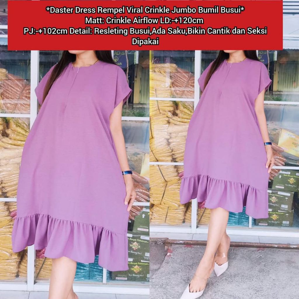 Dress Resleting Korea Isabella / Dress Korea / Dress Kekinian / Dress Murah / Dress Harian / Daster 