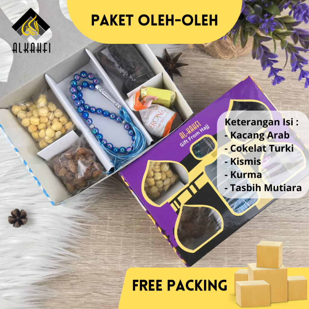 

Paket 4 Premium Gift Oleh Haji Dan Umroh Lengkap Hampers Souvenir Dus Ekonomis Isi Coklat Kurma