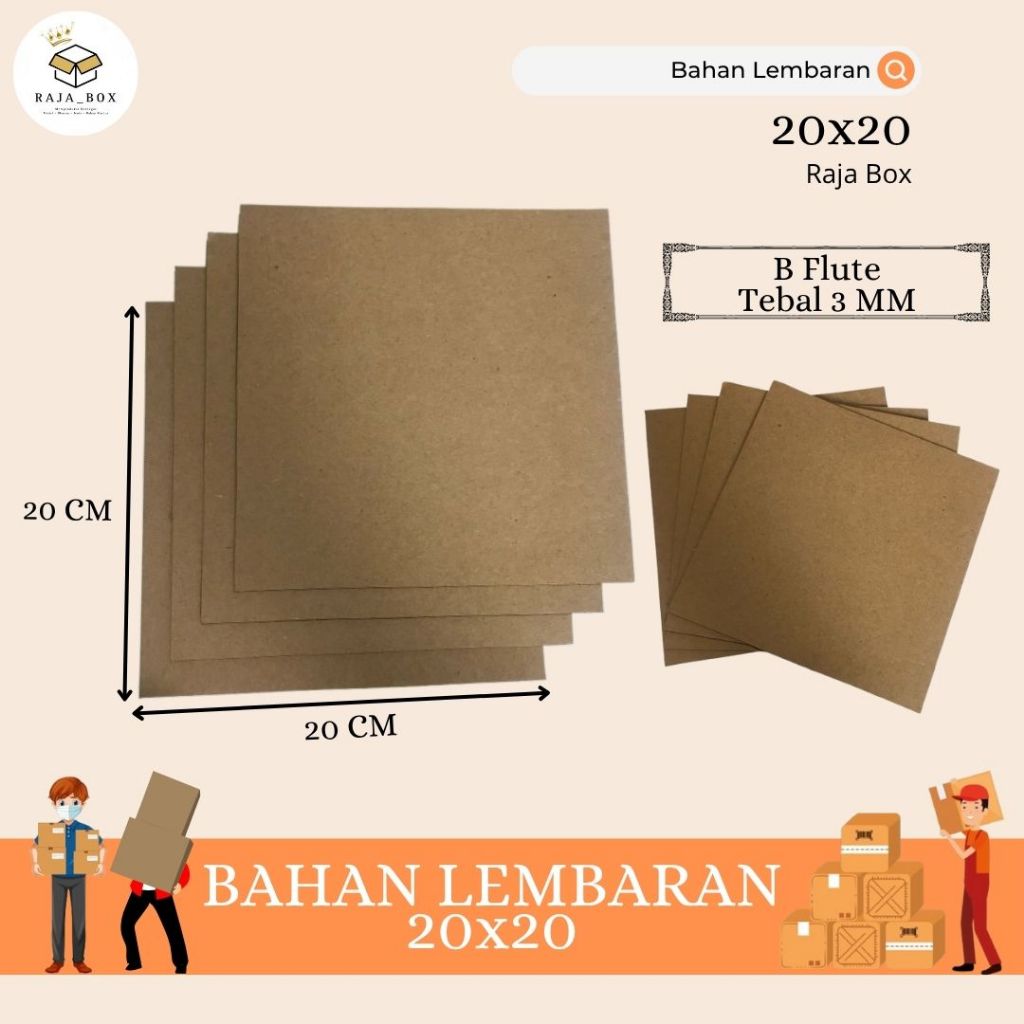 

Lembaran Kardus 20x20 Bahan Kardus Lembaran B flute