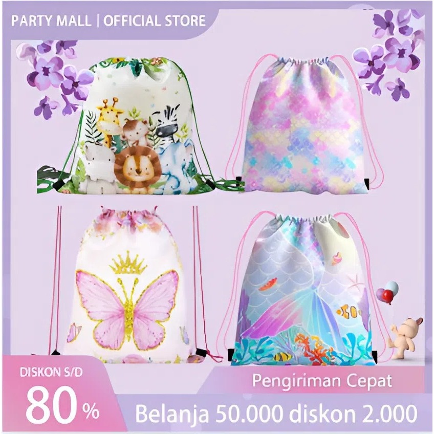 

Tas Ransel 1Pcs Tas Serut Motif Mermaid Putri Duyung Goodie Kuda Laut Konstruksi Bag Souvenir Hadiah Kantong Permen Snack Untuk Hadiah Pesta Ulang Tahun