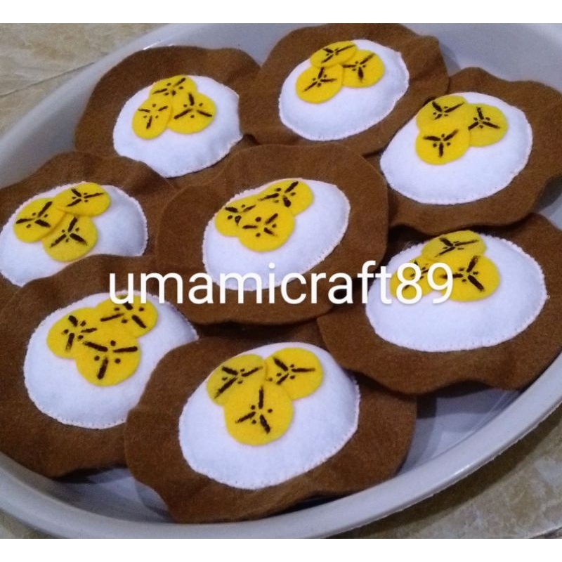 Replika Kue Serabi Solo / Mainan flanel Kue Jajanan Pasar / Mainan Edukasi Anak / Mainan masak-masak