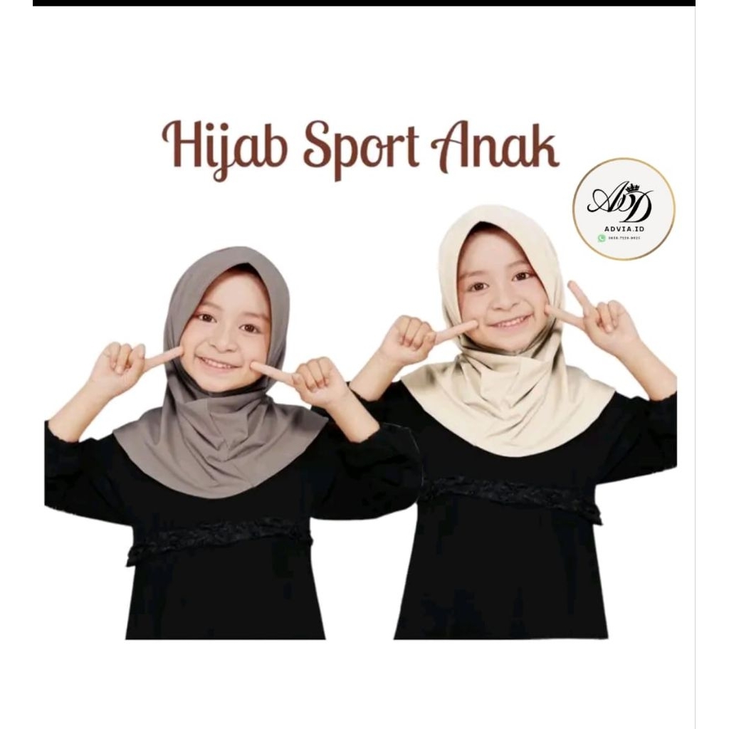 Advia - Jilbab Sporty Hijab Instan Anak 4-12th TK SD / Jilbab Anak Instan Jersey Premium
