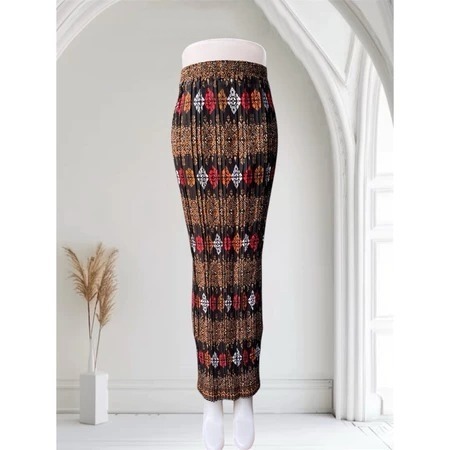 Rok Plisket Bawahan Kebaya Aneka Pilihan Motif ( TORAJA HITAM ) | Rok Plisket | Rok Plisket Premium 