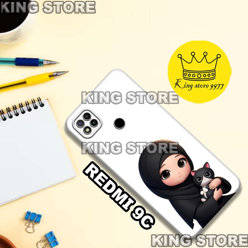 (KS24)  Softcase karet untuk REDMI 9C Motif gambar karakter Hijab/casing REDMI 9C terbaru/kesing hp/