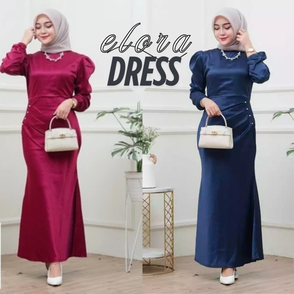 Elora Dress Bridesmaid Gamis Kondangan Wanita Gaun Pesta Lamaran Kekinian Model Duyung Simple