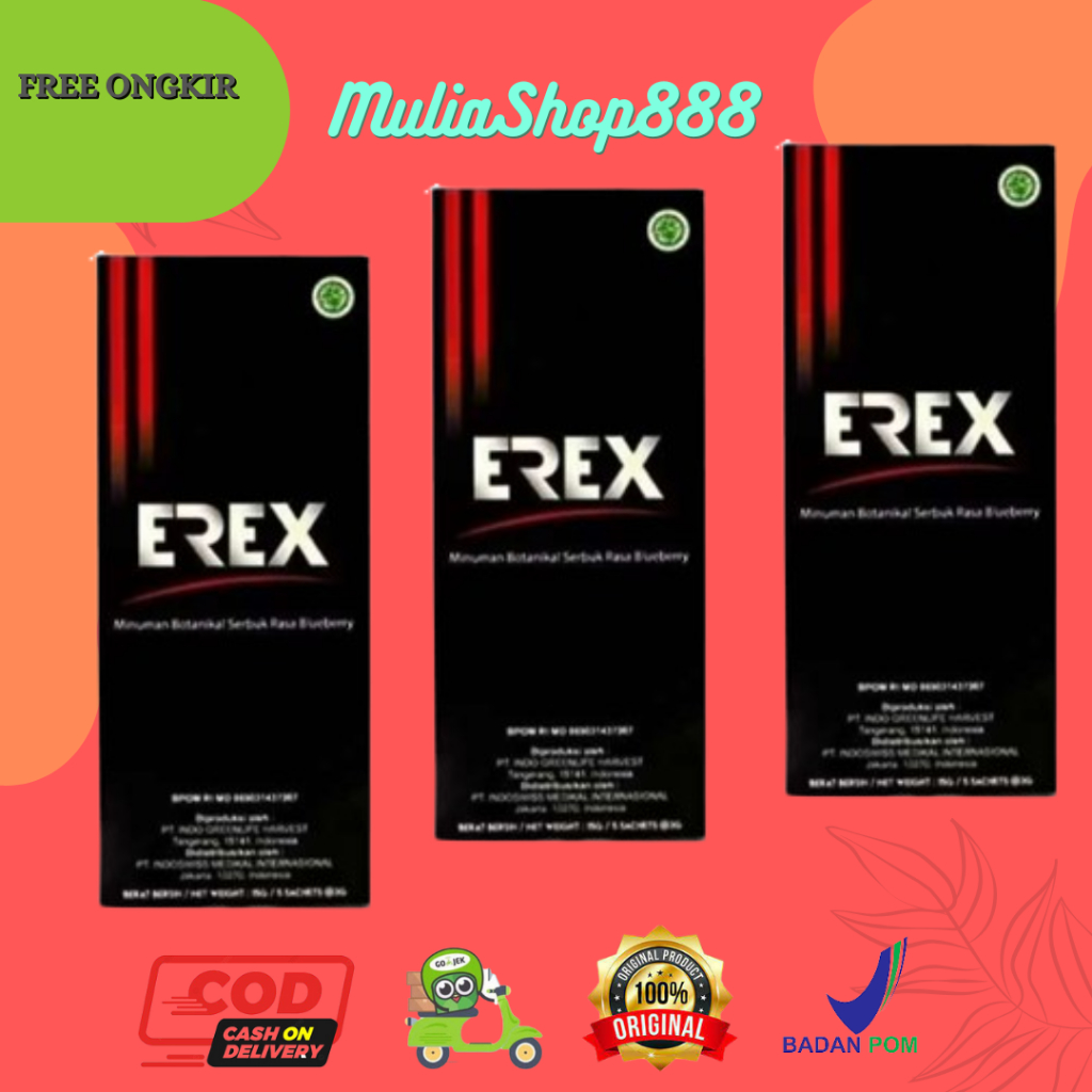 Erex Minuman Stamina Rasa Blueberry - 5 Sachet Suplemen Kesehatan Erex