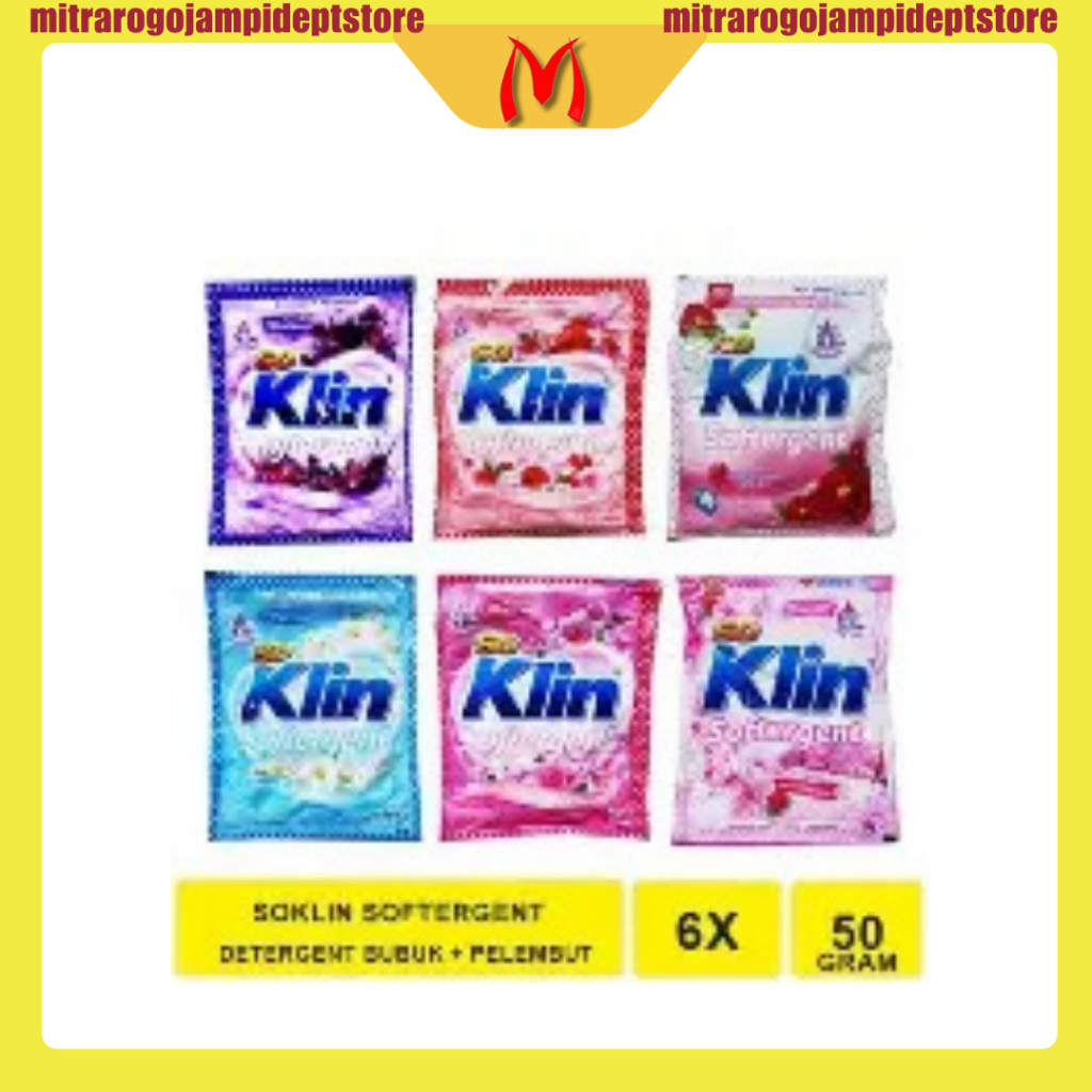 Soklin Detergent Bubuk 1 Renceng Isi 6 Sachet 41g
