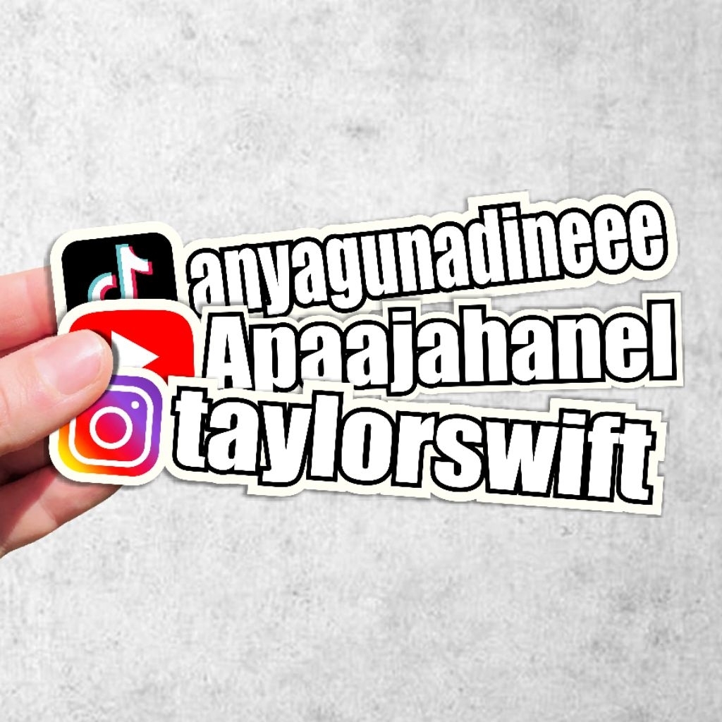 

Stiker Nama Medsos Cutting Tulisan Nama Media Sosial