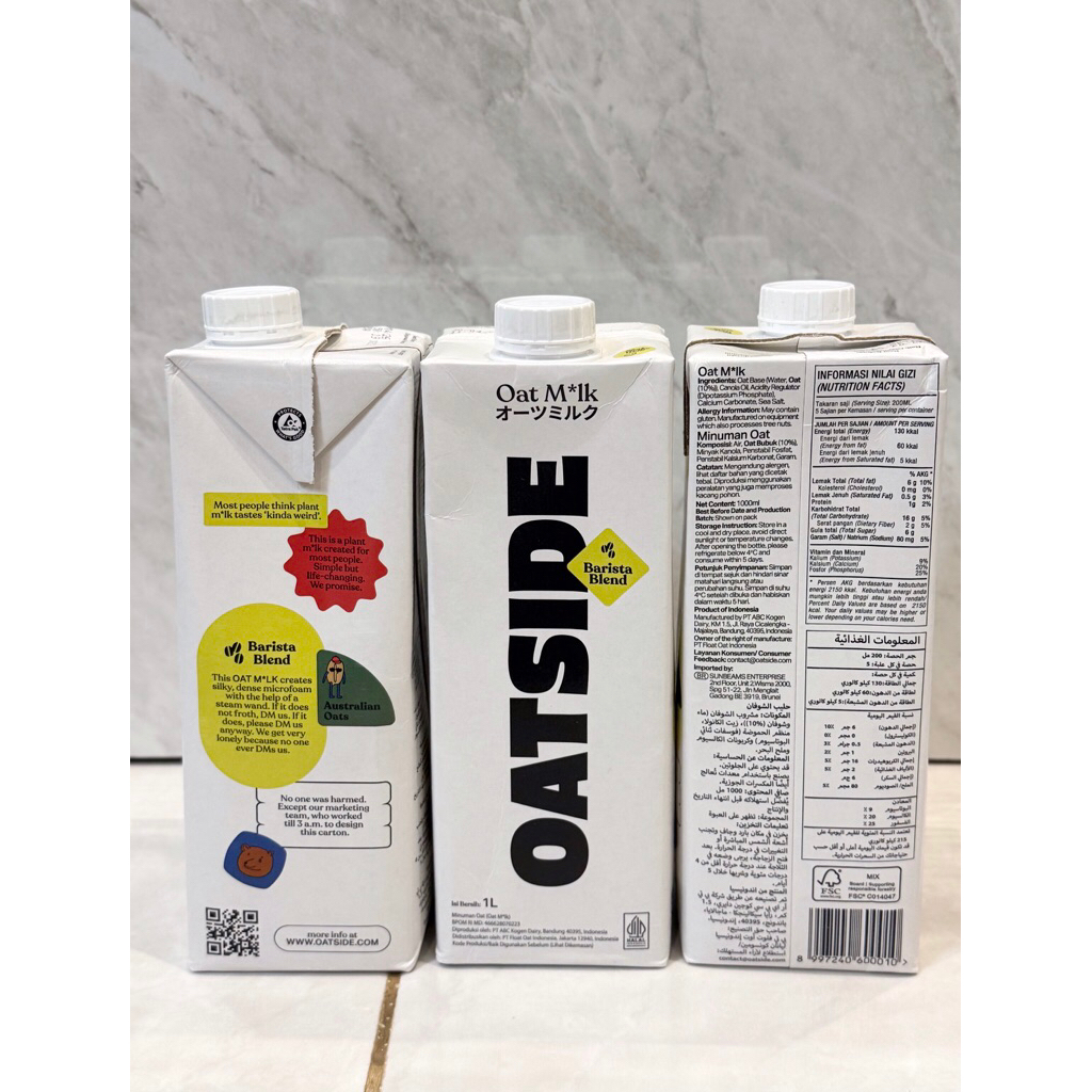 

Susu oat milk oatside barista blend 1L