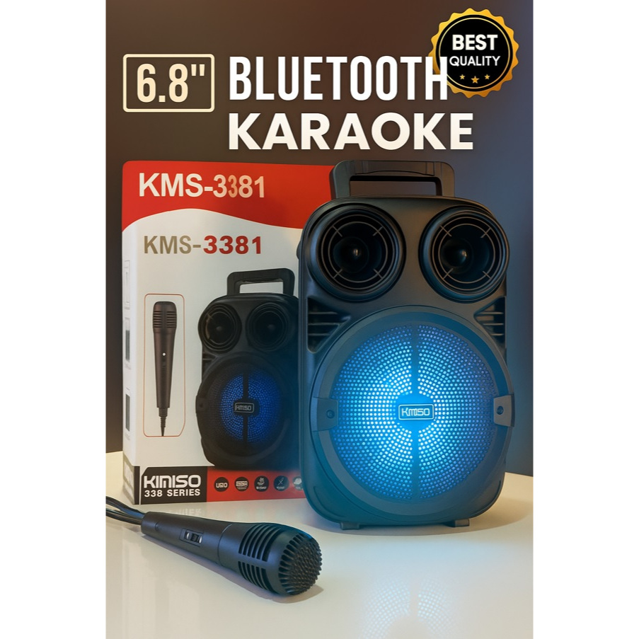 Speaker Bluetooth Kimiso KMS 3381 / 6,8 Inch / Salon Wireless /Salon Karaoke Aktif