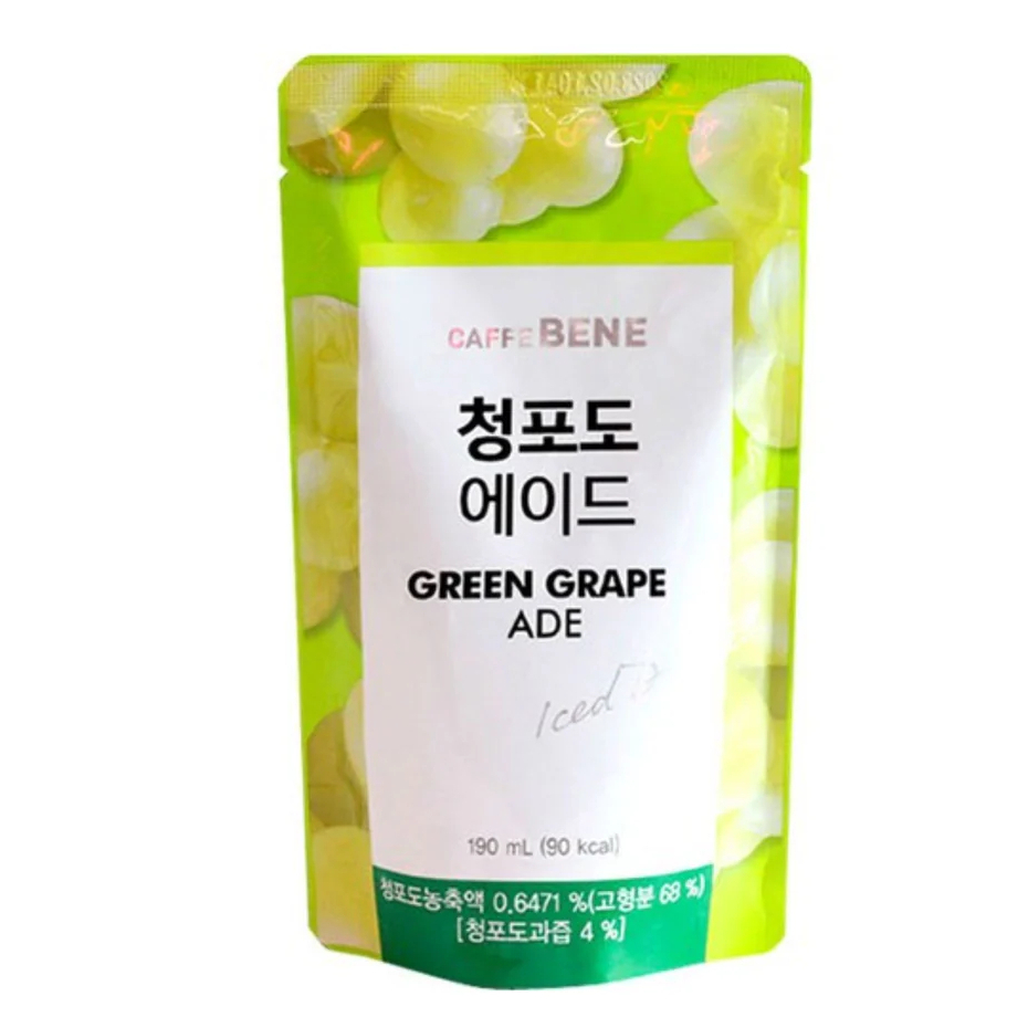 

[ BERKAH ] Caffe Bene Ice Drink Pouch 190ML Green Grape Ade Minuman Segar Korea Drink