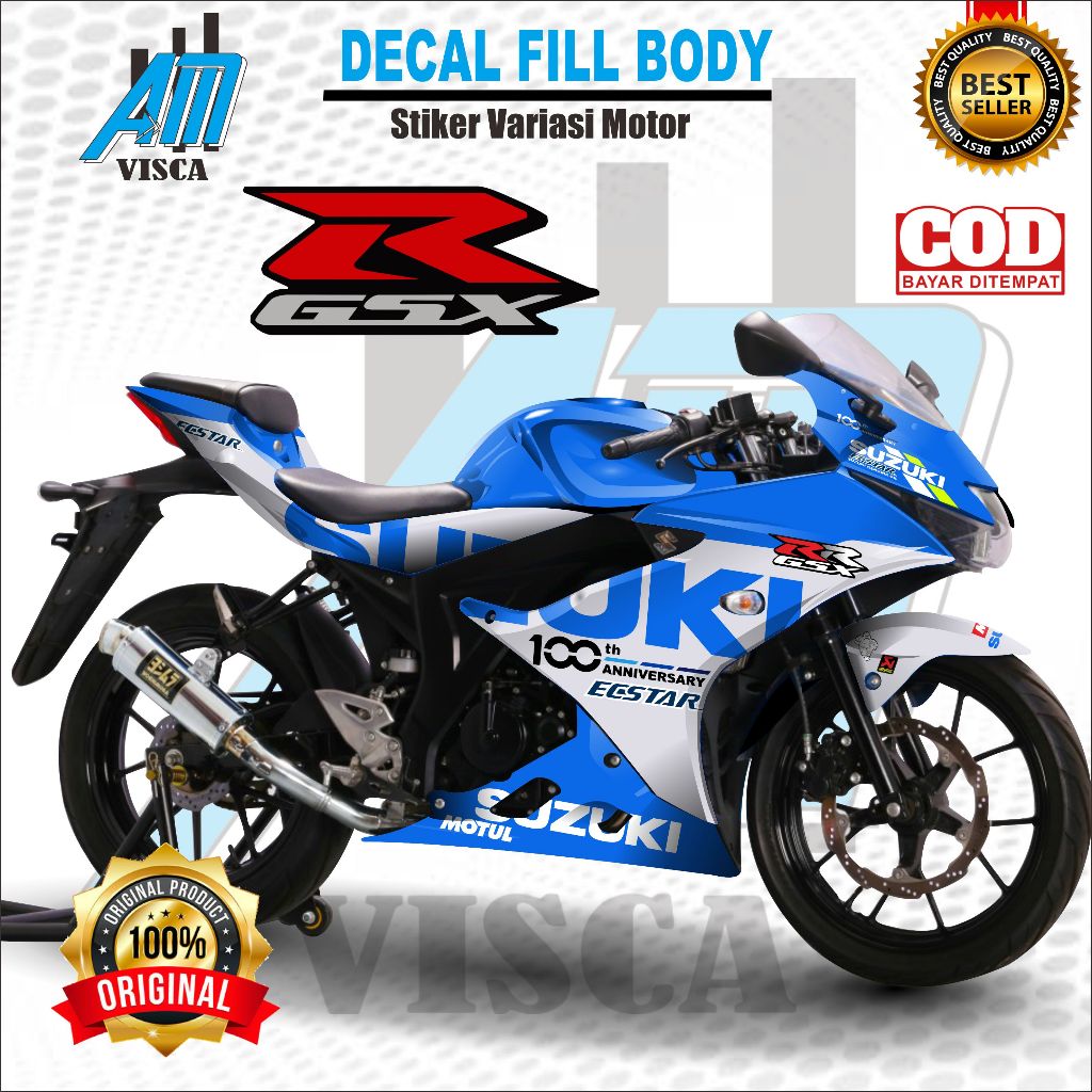 Decal Stiker Gsx R150 Stiker Variasi Motor Suzuki Gsx R150 Full Body Desain Livery