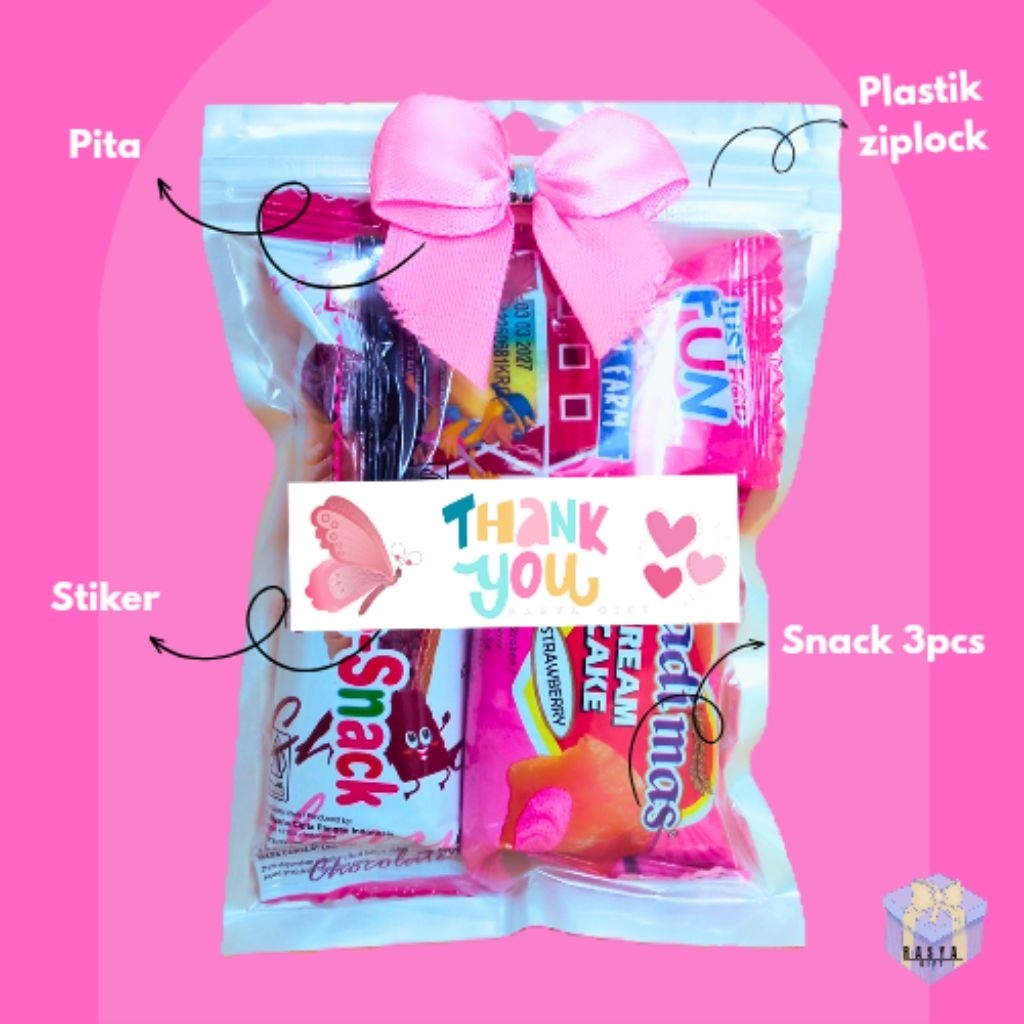 

Mini Gift Snack Tema Pink/ Hampers Mini / Snack Ulang Tahun Custom/ Bisa Instan/ Hampers 17 Agustus