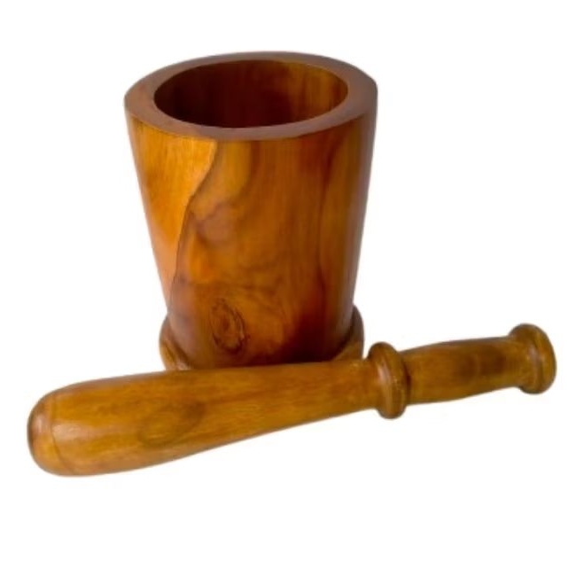 Sinarterang3 Lumpang Super Jumbo Kayu Jati Asli Diameter 18 Cm Tinggi 25 Cm Food Grade