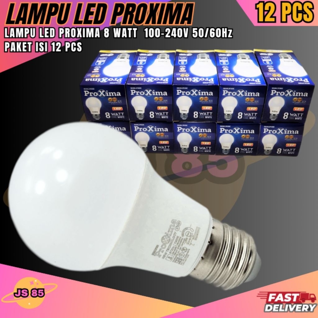 Promo Paket  Bohlam Lampu Proxima LED 8 Watt ( Paket 12 Pcs ) Bohlam Lampu LED 8 Watt Cahaya Putih T