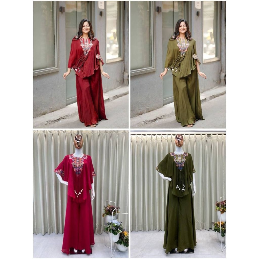 Setelan muslim sutra chinon trend pakistan import wanita