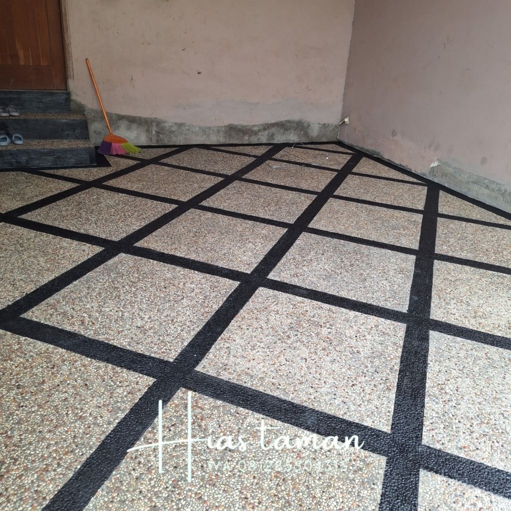 lantai garasi batu sikat