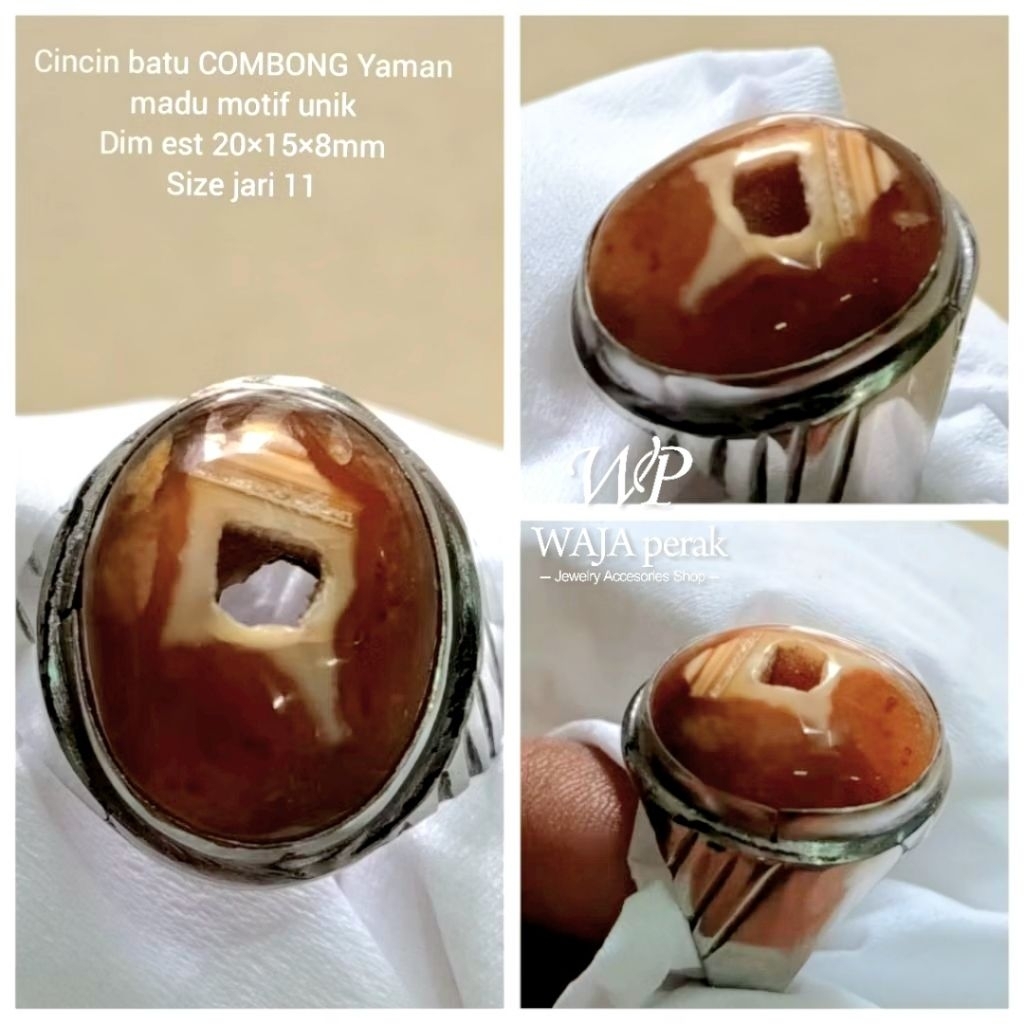 CINCIN BATU COMBONG YAMAN MADU MOTIF GARIS