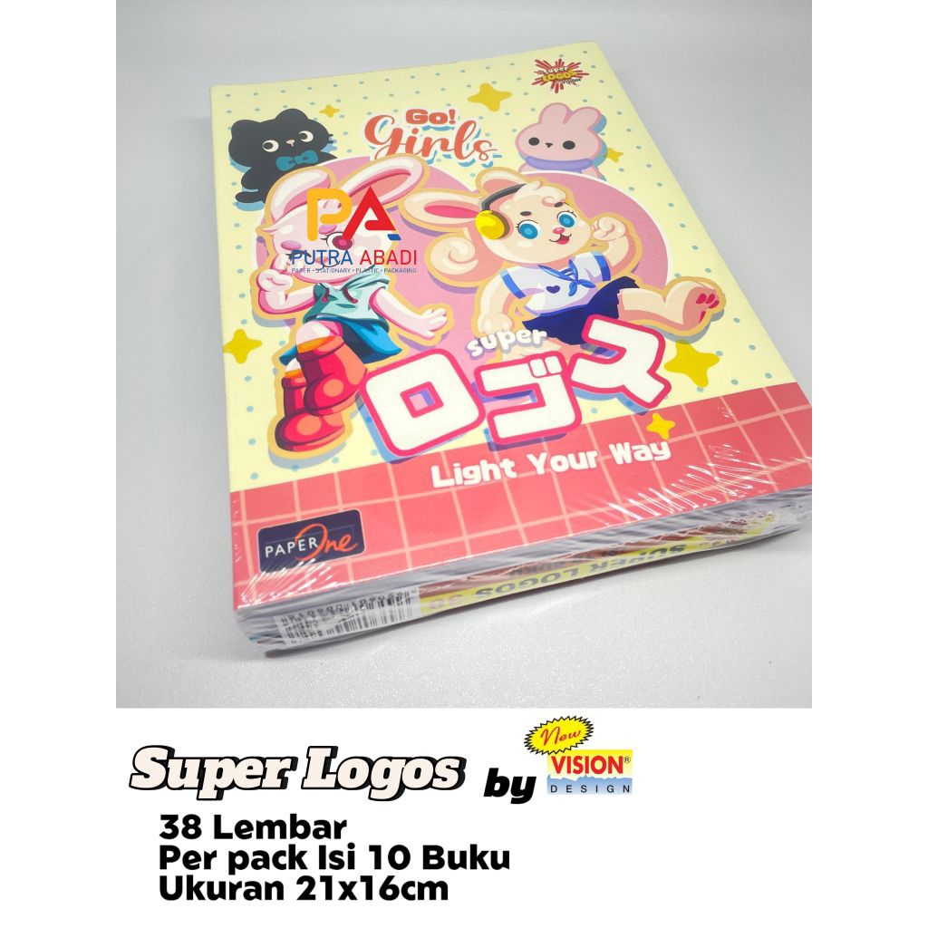 

Buku Tulis Super Logos 38 Lembar by Vision Lucu 10 Buah Buku