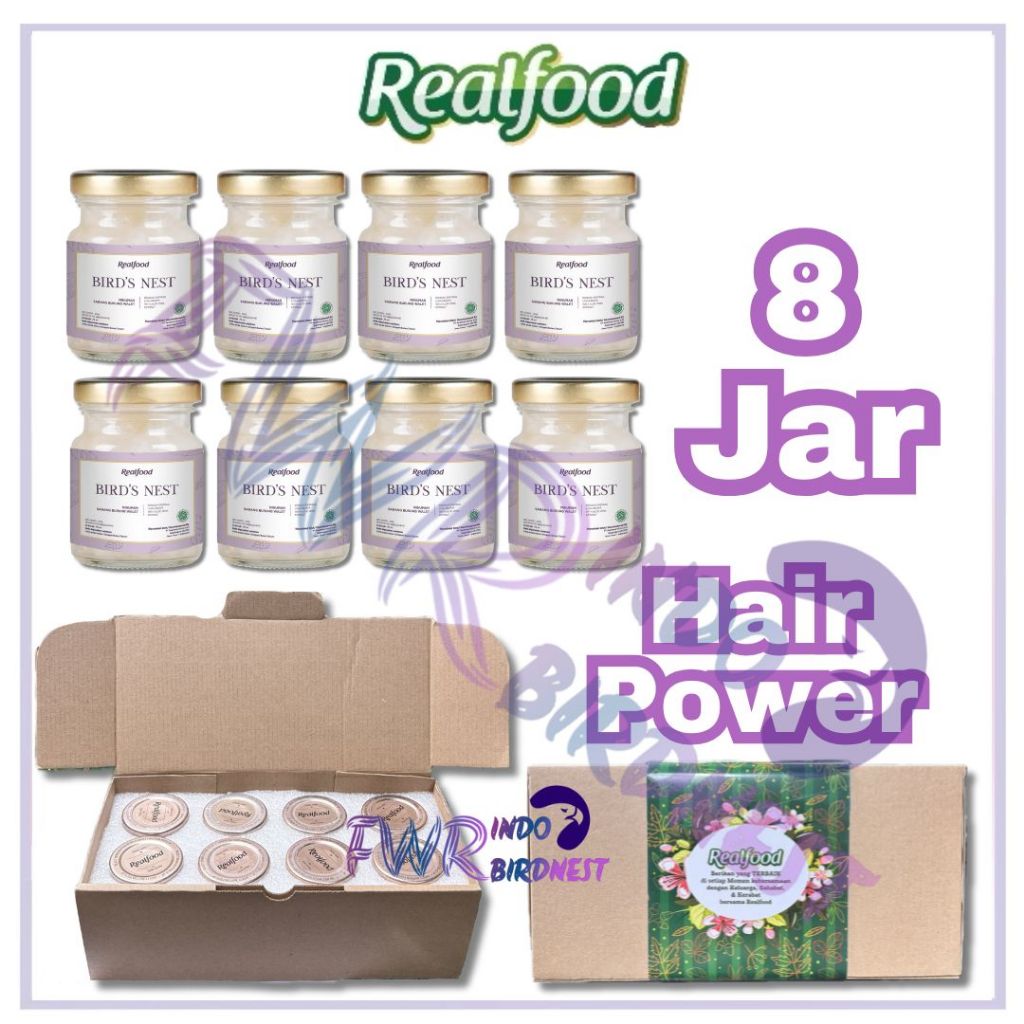 

REALFOOD HAIR POWER ISI 6 JAR BONUS 2 JAR EXTRA ALOEVERA Minuman sarang walet