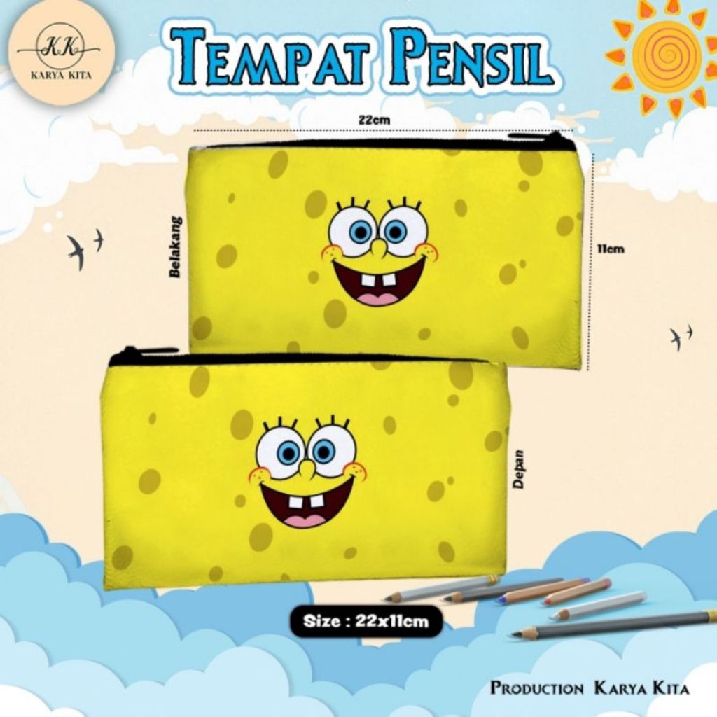 

Pencil Case Karakter Spongebob 03 | Samba kids Pencil case premium Alat Pencil Terlaris
