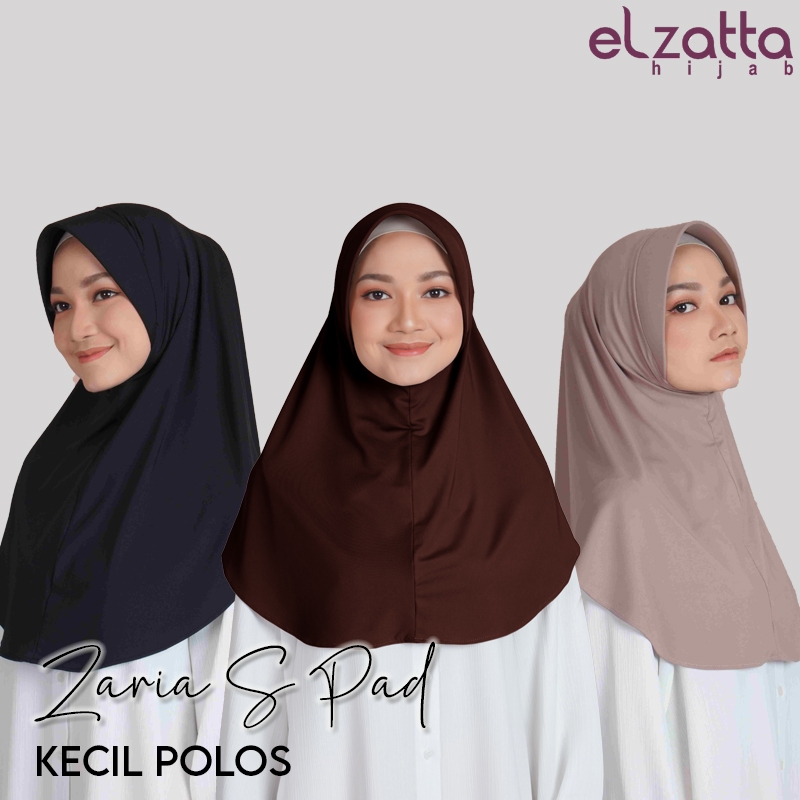 Kerudung Jilbab Hijab Instan Bergo Elzatta Polos Zaria S Pad Kecil Terbaru