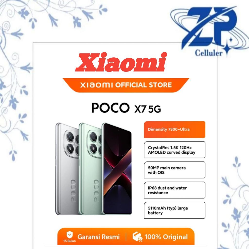 Poco X7 5G Ram 8/Rom 256gb garansi resmi xiomi