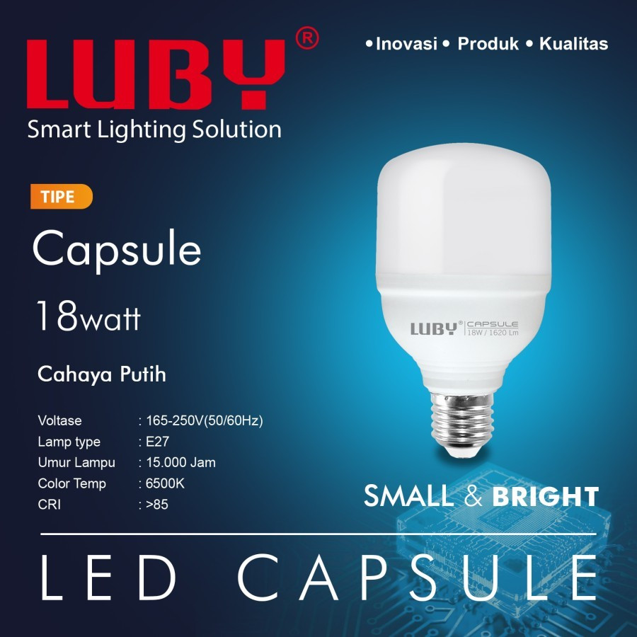 Luby Lampu LED 18 Watt/Bohlam Lampu LED Merk Luby 18 Watt/LED Luby 18 Watt