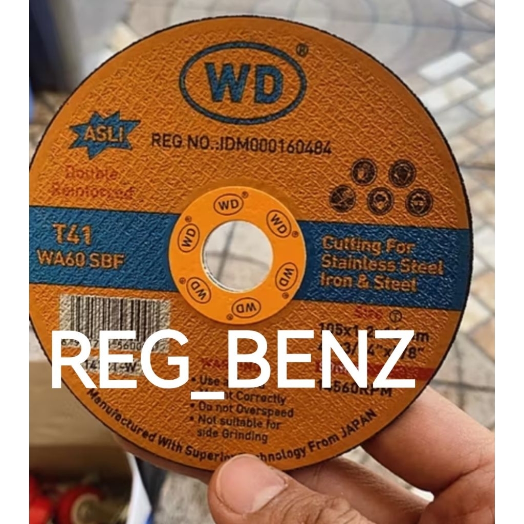 Batu Gurinda Potong WD 4" | Mata Gerinda Potong WD 4 inchi | Cutting Wheel WD 4 inch | WD Potong 4"