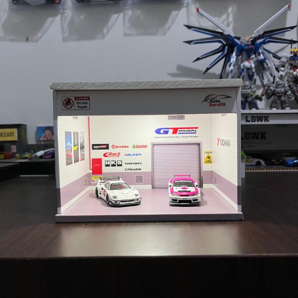 Diorama Garasi Hotwheels Mini GT Miniscale Tema JDM