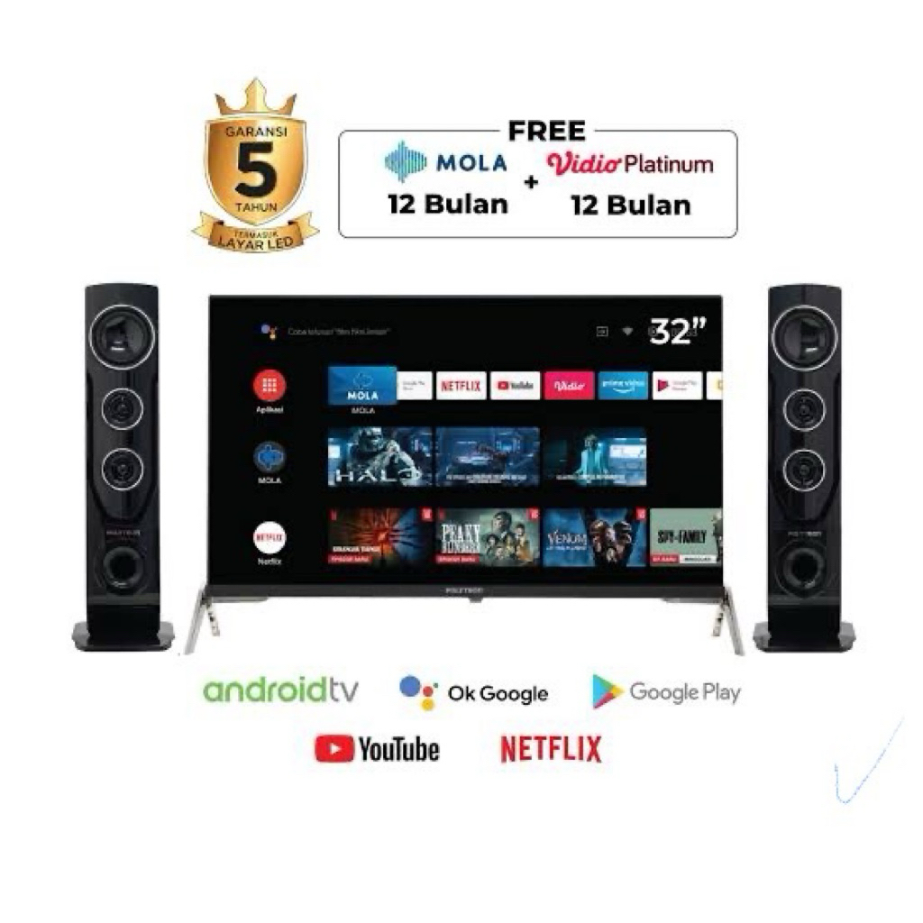 tv android 32 inch polytron pld 32tg smart tv polytron android tv 32 inch