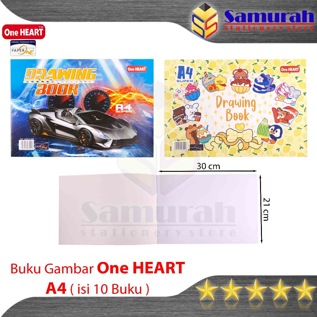 

Zx Buku Gambar One Heart By Paper One Ukuran A4 Fancy - Lucu / Drawing Book Murah 21 X 30 Cm - 1 Pak