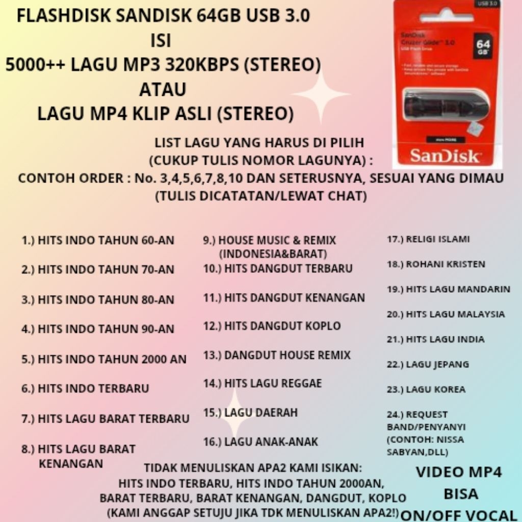 penyimpanan 64GB USB 3.0 untuk audio