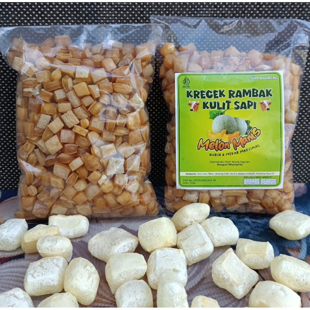 

krecek rambak kulit sapi mekar maksimal murah dan gurih varian kotak CEKLI/KECIL (1 kg)
